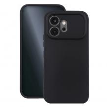 Силиконов калъф / кейс за Honor 600 - черен гръб със защита за камерата
