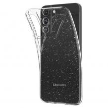 Силиконов калъф / гръб / TPU кейс за Samsung S24 FE - прозрачен със брокат