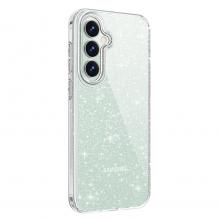 Луксозен силиконов калъф / кейс / Crystal Case за Samsung S25 FE - прозрачен / брокат