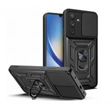 Силиконов гръб TPU кейс Slide Camera Case Magnetic Finger Ring Car Holder за Samsung Galaxy A14 4G / A14 5G 