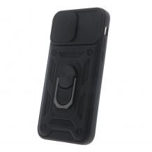 Силиконов гръб TPU кейс Slide Camera Case Magnetic Finger Ring Car Holder за Samsung Galaxy A03 - черен