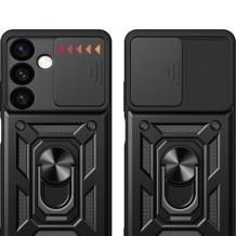 Силиконов твърд кейс Defender Slide за Samsung S26 FE - Черен