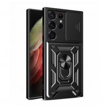 Силиконов гръб TPU кейс Slide Camera Case Magnetic Finger Ring Car Holder за Samsung Galaxy S23 Ultra