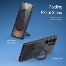 Силиконов твърд кейс Dux Ducis AIMO с Magsafe за Samsung Galaxy S25 Ultra - прозрачен гръб с черен кант