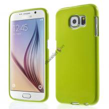 Луксозен силиконов калъф / гръб / TPU Jelly Case VENNUS PREMIUM за Samsung Galaxy S6 G920 - зелоен