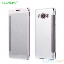 Луксозен калъф Clear View Cover с твърд гръб за Samsung Galaxy J5 2016 J510 - сребрист