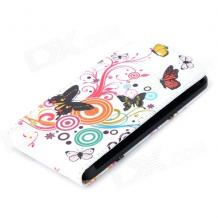Кожен калъф Flip тефтер за LG G2 mini D620 - бял / Butterfly