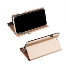 Кожен калъф Bravo Book със стойка за Samsung Galaxy S9 Plus G965 - Rose Gold / Flexi