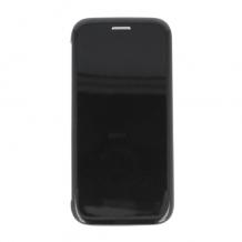 Луксозен кожен калъф Flip тефтер със стойка OPEN за Samsung Galaxy S8 Plus G955- черен / гланц
