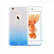 Луксозен силиконов калъф / гръб / TPU ENSIDA Gradient за Apple iPhone 7 - сребристо и синьо / преливащ / брокат