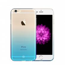 Луксозен силиконов калъф / гръб / TPU FSHANG Rainbow за Apple iPhone 7 - прозрачен със синьо / преливащ