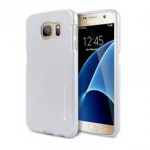 Луксозен силиконов калъф / гръб / TPU MERCURY i-Jelly Case Metallic Finish за Samsung Galaxy S7 G930 - светло сив