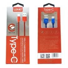 Оригинален USB кабел LDNIO Micro USB Cable LS-60 Type-C за Samsung, LG, HTC, Sony, Lenovo и други - син / метален