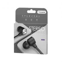 Стерео слушалки Yookie YK1170 / handsfree / 3.5mm за смартфон - черни