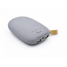 Външна батерия / Power Bank Stone 10 400 mAh за Samsung, Apple, Lenovo, Alcatel, LG, HTC, Sony, Nokia, Alcatel, Huawei и др - сив / камък