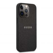 Оригинален гръб Guess Leather Saffiano за Apple iPhone 13 6.1" - черен кейс