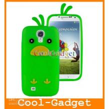 Силиконов гръб / калъф / TPU 3D за Samsung S4 i9500 / Samsung S4 i9505 - Angry Bird зелен