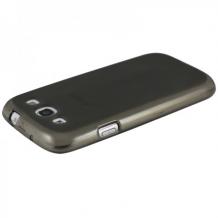 Силиконов калъф ТПУ за Samsung I9300 Galaxy S III - Сив - Прозрачен
