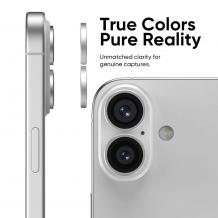 Стъклен протектор с метални рингове за задна камера iPhone 17 - Сребрист