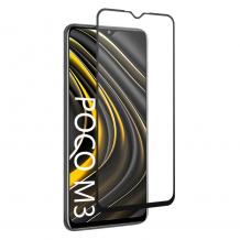 Извит стъклен скрийн протектор с лепило от вътрешната страна за Xiaomi Redmi Note 10 5G /Poco M3 Pro 5G 5D full cover Tempered glass Full Glue screen protector - черен