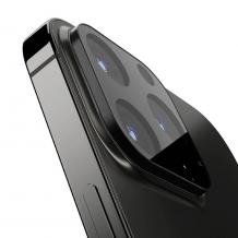 Стъклен протектор за задна камера за Apple iPhone 15 Pro / 5D Full Camera Tempered Glass - черен 
