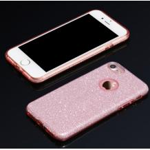 Луксозен силиконов калъф / гръб / TPU USAMS Bling Series за Apple iPhone 7 - розов / брокат