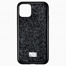 Луксозен твърд гръб Swarovski за Apple iPhone 12 Pro Max 6.7" - черен / камъни