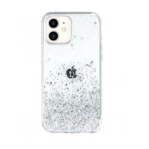 Луксозен гръб 3D SwitchEasy Starfield за Apple iPhone 12 Pro Max 6.7" - бял / сребрист брокат и звездички