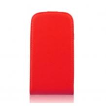 Кожен калъф Flip тефтер Flexi със силиконов гръб за Alcatel One Touch Pixi 3 4.5 OT-4027 - червен