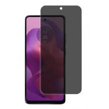 Privacy 5D full cover Tempered glass Full Glue screen protector Motorola Moto G24 / G04 / E14 / Privacy Извит стъклен скрийн протектор с лепило от вътрешната страна за Motorola Moto G24 / G04 / E14 - черен / прозрачен