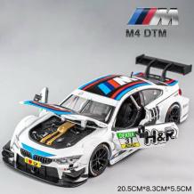 Метална кола с отварящи се врати капаци светлини и звуци BMW M4 DTM Le Mans 1:24