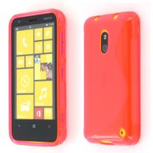Силиконов гръб / калъф / ТПУ S-Line за Nokia Lumia 620 - червен