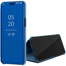 Луксозен калъф Clear View Cover с твърд гръб за Huawei Y6p - син