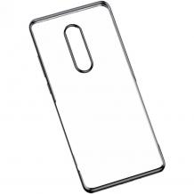 Луксозен силиконов калъф / гръб / TPU за Xiaomi Redmi 8 - прозрачен / черен кант