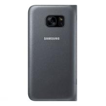Оригинален кожен калъф LED View Cover за Samsung Galaxy S7 G930 / EF-NG930PFEGWW / - тъмно син