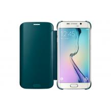 Луксозен калъф Clear View Cover за Samsung Galaxy S6 Edge+ G928 / S6 Edge Plus - Green / Зелен