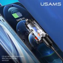 Универсално зарядно за кола USAMS US-CC127 42.5W USB 22.5W+PD 20W Mini Fast Car Charger