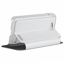 Kожен калъф Flip Cover S-View тип тефтер със стойка за LG L90 D405 - бял