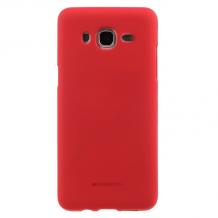 Луксозен силиконов калъф / гръб / TPU Mercury GOOSPERY Soft Jelly Case за Samsung Galaxy J3 / J3 2016 J320 - червен
