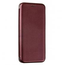 Луксозен кожен калъф Flip тефтер със стойка OPEN за Samsung Galaxy A10 - бордо
