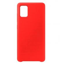 Луксозен силиконов гръб Silicone Cover за Samsung Galaxy A51 - червен