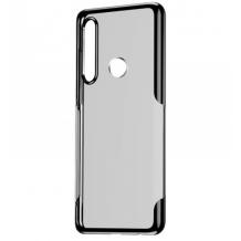 Луксозен силиконов калъф / гръб / TPU за Motorola Moto G8 Plus - прозрачен / черен кант