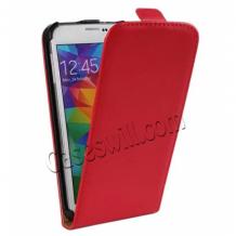 Кожен калъф Flip тефтер за Samsung Galaxy S5 mini G800 - червен