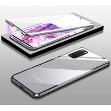 Магнитен калъф Bumper Case 360° FULL за Samsung Galaxy S20 Ultra - прозрачен / сребриста рамка