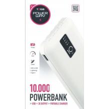 Универсална външна батерия Powerway TX108 Digital Display 10000mAh / Universal Power Bank Digital Display Powerway TX108 10000mAh - бяла