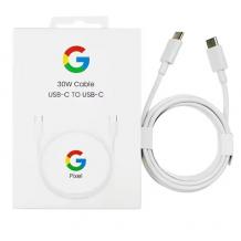 Оригинален USB кабел Google Cable за зареждане и пренос на данни / USB-C to USB-C 30W 1m - бял