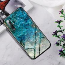 Луксозен стъклен твърд гръб за Samsung Galaxy Note 10 N970 - син