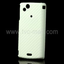 Заден предпазен капак Carbon style за Sony Ericsson XPERIA Arc X12/Arc S - Бял