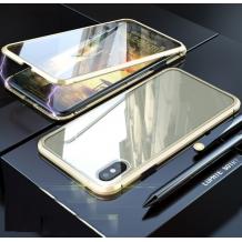 Магнитен калъф Bumper Case 360° FULL за Samsung Galaxy A50 / A50S / A30S - прозрачен / златиста рамка