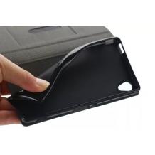 Калъф Flip тефтер със стойка Flexi за Sony Xperia M4 / M4 Aqua - two color / сив с кафява кожа